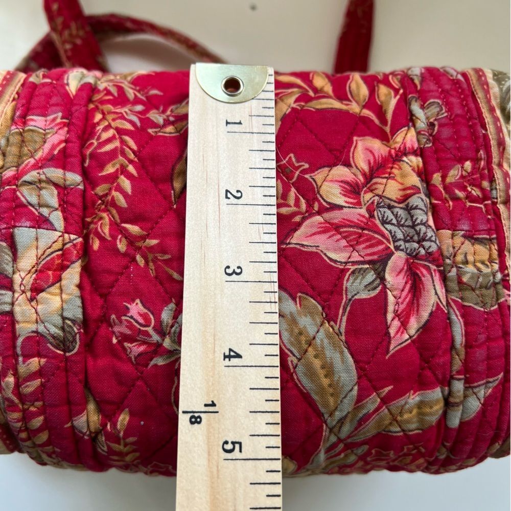 Quilted Shoulder Bag Mini Floral Raspberry Red Cottage Y2K - Picture 9 of 11